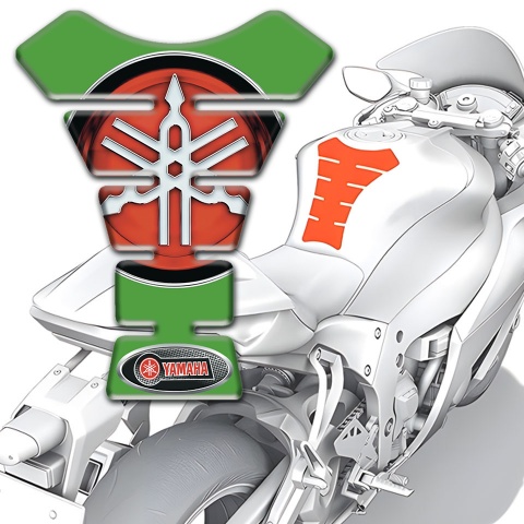 Yamaha Tank Fuse Green Print Round red logo Style 