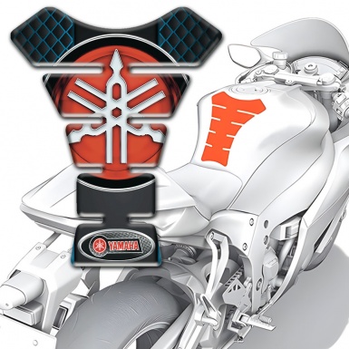 Yamaha Tank Pad Motorbike Neon Mesh background and Big logo Style 