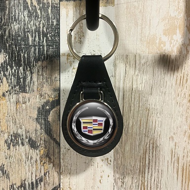 Cadillac Leather Keychain Black Multicolor Design