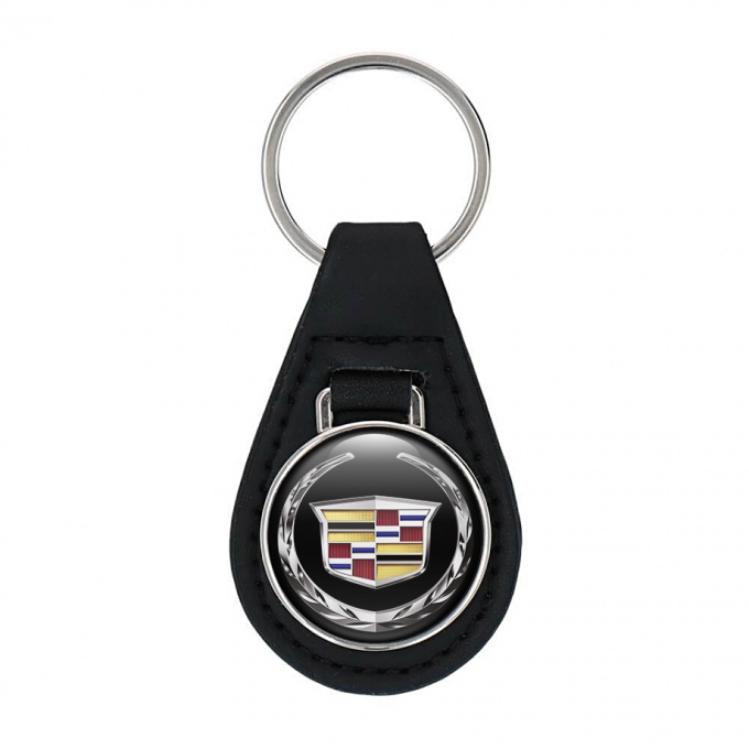 Cadillac Leather Keychain Black Multicolor Design
