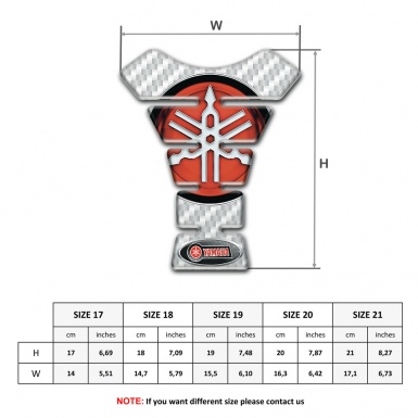 Yamaha Tank Guard Pads White Carbon Style Big Logo edition 