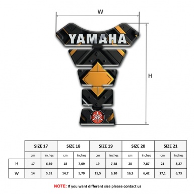Yamaha Tank Fuse Yellow Rhombus design Inscription Logo style 