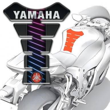 Yamaha Tank Pad Motorbike Neon Lines base Style Gray Inscription Logo