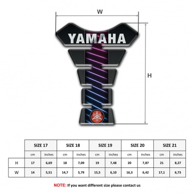 Yamaha Tank Pad Motorbike Neon Lines base Style Gray Inscription Logo
