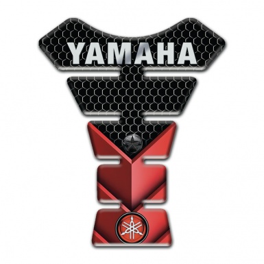 Yamaha Tank Guard Pads Red Black base Inscription Logo Style 