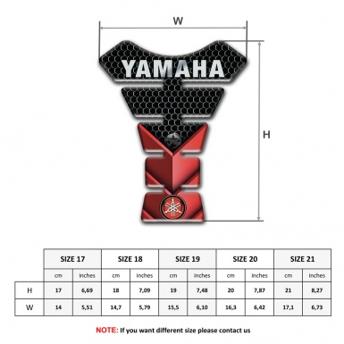 Yamaha Tank Guard Pads Red Black base Inscription Logo Style 