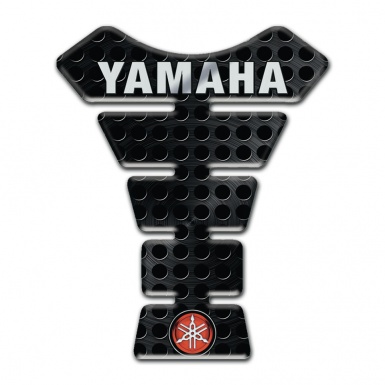 Yamaha Tank Protector Perforated Black Base Inscription Logo Style 