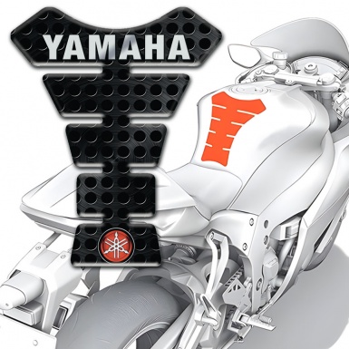 Yamaha Tank Protector Perforated Black Base Inscription Logo Style 