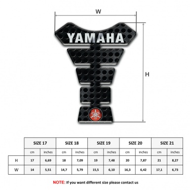 Yamaha Tank Protector Perforated Black Base Inscription Logo Style 
