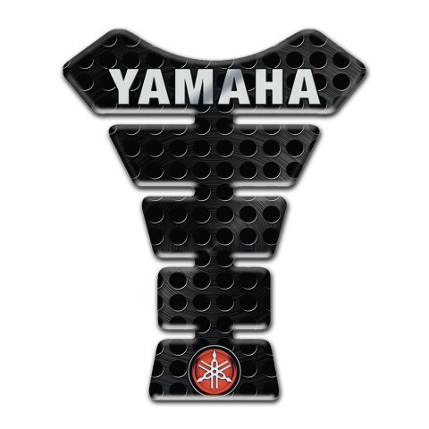 Yamaha Tank Protector Perforated Black Base Inscription Logo Style 