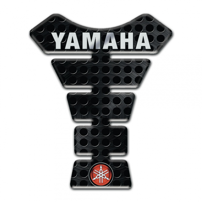 Yamaha Tank Protector Perforated Black Base Inscription Logo Style 