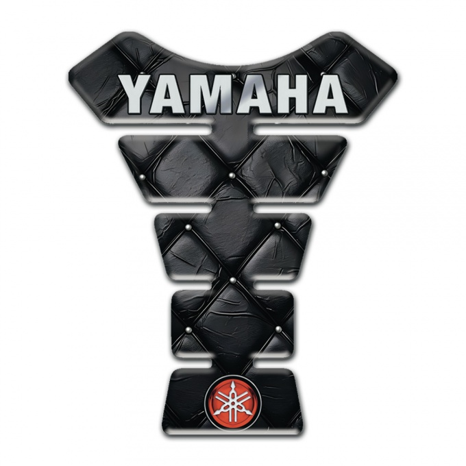 Yamaha Tank Guard Pads Black Leather effect Inscription Logo Style 