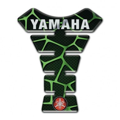 Yamaha Tank Protector Black with Green Patterns Base Inscription Logo style 