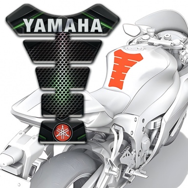 Yamaha Tank Guard Pads Green Shadow base Small logo 
