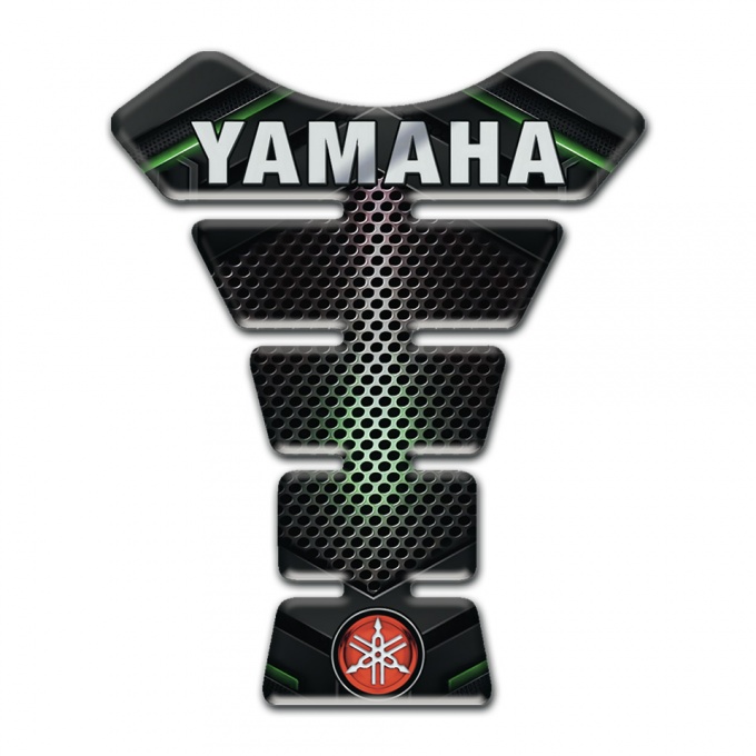 Yamaha Tank Guard Pads Green Shadow base Small logo 