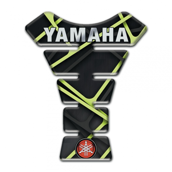 Yamaha Tank Pad Motorbike Green Stripes Design Inscription Logo Style 