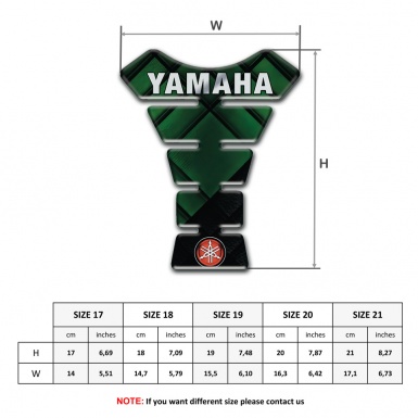 Yamaha Tank Pad Motorbike Dark Green Decoration base Inscription Logo Style 