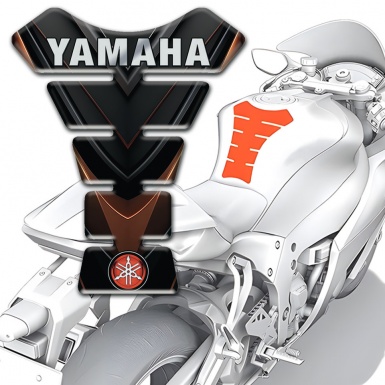 Yamaha Tank Protector Black Brown Base Small Logo Style 