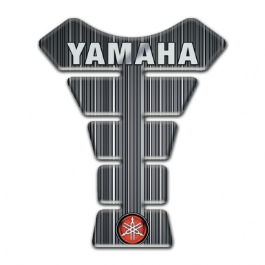 Yamaha Tank Guard Pads Gray with White Stripes design Small Logo Style 