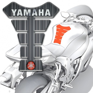 Yamaha Tank Guard Pads Gray with White Stripes design Small Logo Style 