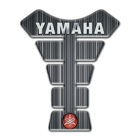 Yamaha Tank Guard Pads Gray with White Stripes design Small Logo Style 