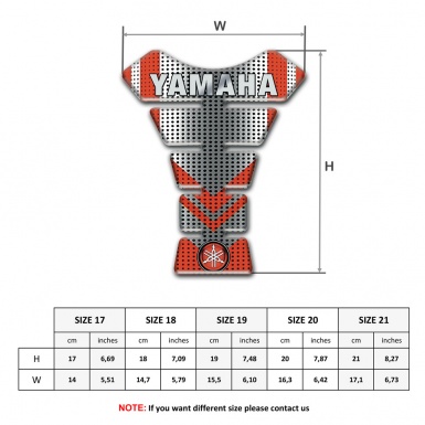 Yamaha Tank Pad Motorbike Metal Perforated Effect with Red Decoration 