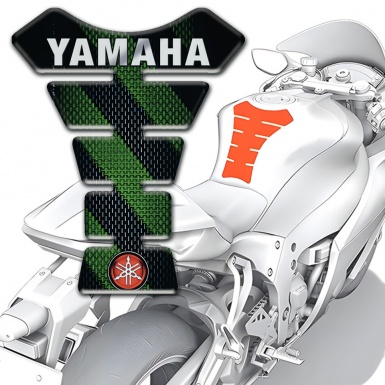 Yamaha Tank Protector Green Diagonal tapes Style Logo Inscription 