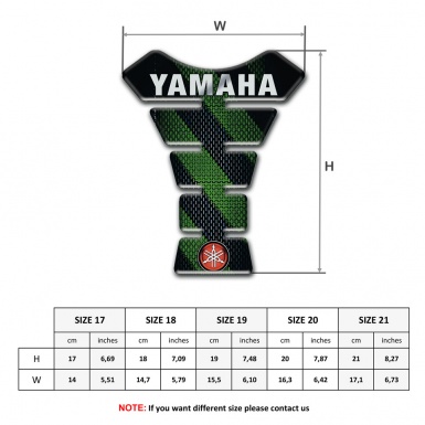 Yamaha Tank Protector Green Diagonal tapes Style Logo Inscription 