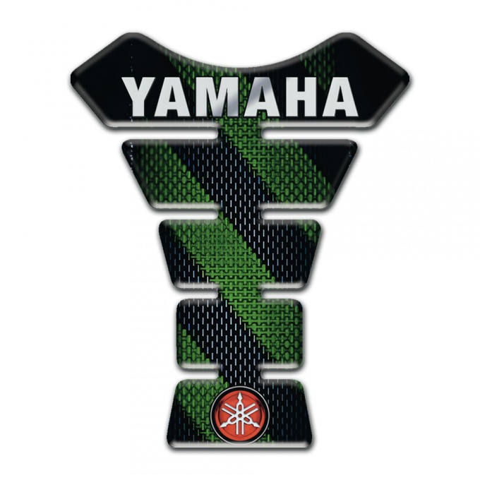 Yamaha Tank Protector Green Diagonal tapes Style Logo Inscription 