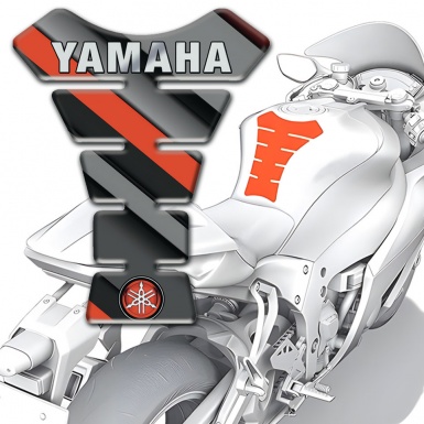 Yamaha Tank Pad Protector Diagonal Orange Grey patterns Style and Small logo 
