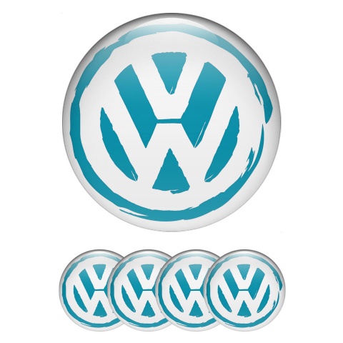 VW Logo Emblems for Center Caps White Base Custom