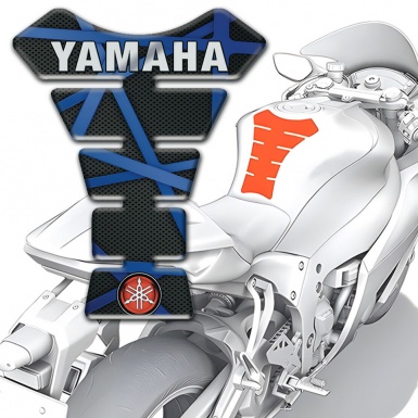 Yamaha Tank Fuse Black with Blue Lines Decoration Base and Small Logo 