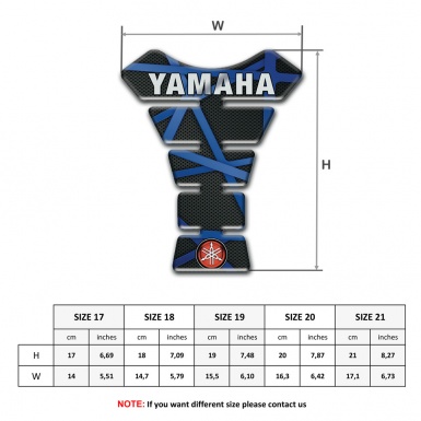 Yamaha Tank Fuse Black with Blue Lines Decoration Base and Small Logo 