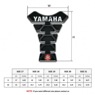 Yamaha Tank Pad Motorbike Black with Gray patterns Base Small Logo style 