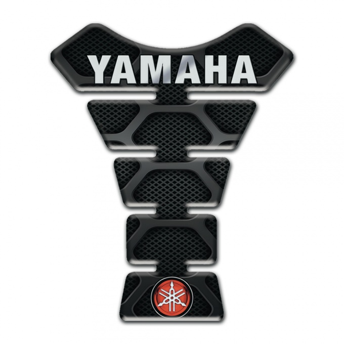 Yamaha Tank Pad Motorbike Black with Gray patterns Base Small Logo style 