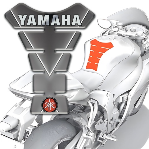 Yamaha Tank Guard Pads Gray with White Stripe Style 