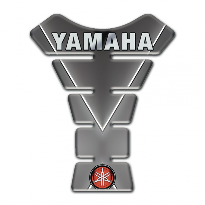 Yamaha Tank Guard Pads Gray with White Stripe Style 