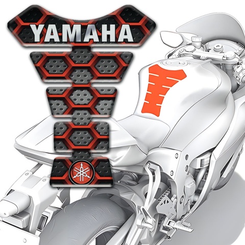 Yamaha Tank Pad Motorbike 3D Hexagons Design 