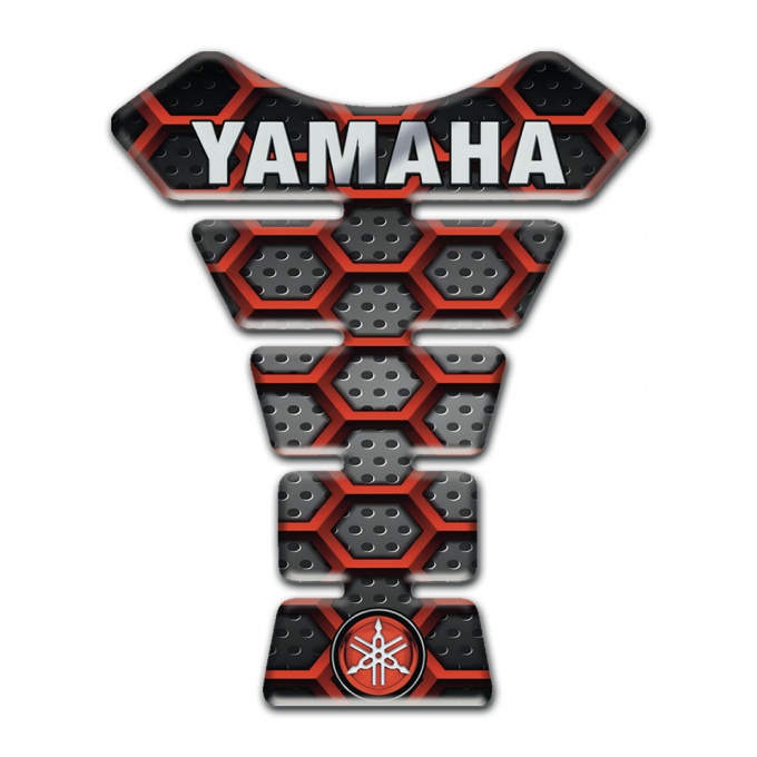 Yamaha Tank Pad Motorbike 3D Hexagons Design 