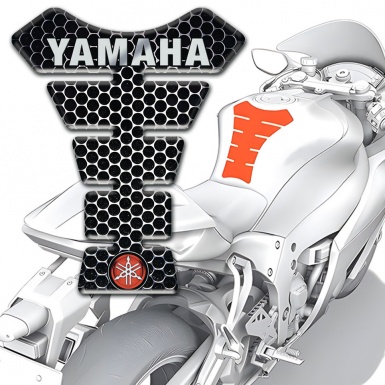 Yamaha Tank Pad Protector Perforated Steel Background Small Logo model 