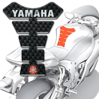 Yamaha Tank Pad Motorbike Black Fibers Style Small Logo 