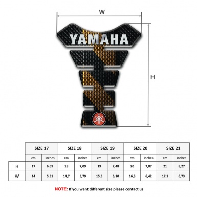 Yamaha Tank Pad Protector Black with Brown base Small Logo 