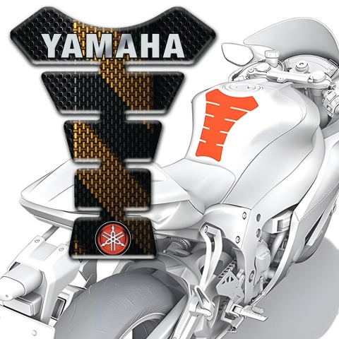 Yamaha Tank Pad Protector Black with Brown base Small Logo 