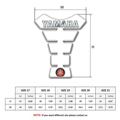 Yamaha Tank Fuse White Design Grey Logo 