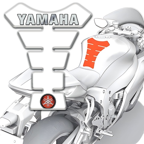 Yamaha Tank Fuse White Design Grey Logo 