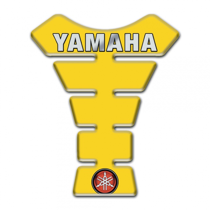 Yamaha Tank Guard Pads Yellow Design Grey label 