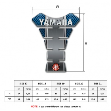 Yamaha Tank Pad Motorbike Blue Gray Print Small Logo Style 