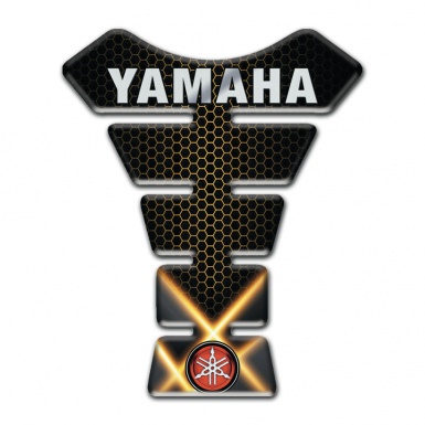 Yamaha Tank Protector Crossed Orange Lights Design Gray Logo Inscription 