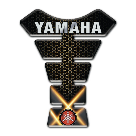 Yamaha Tank Protector Crossed Orange Lights Design Gray Logo Inscription 