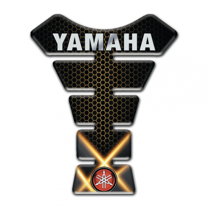Yamaha Tank Protector Crossed Orange Lights Design Gray Logo Inscription 